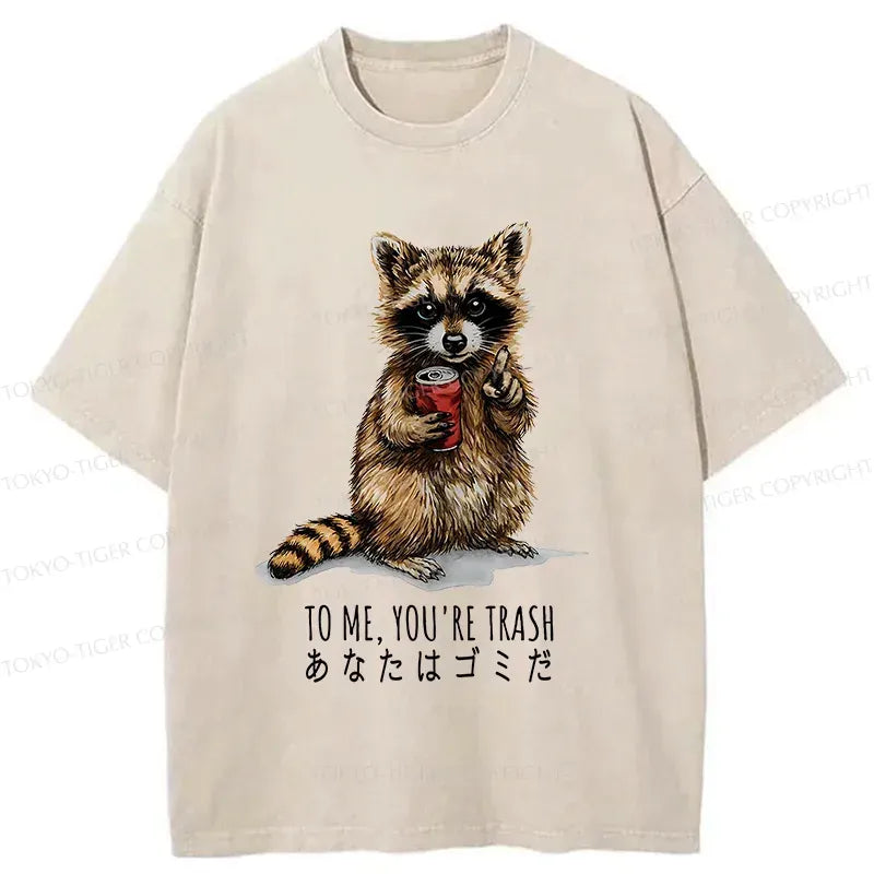 Kyoto-Lion Raccoon's Favorite Trash Washed T-Shirt