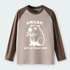 Kyoto-Lion Smoking Capybara Raglan Long Sleeve T-shirt