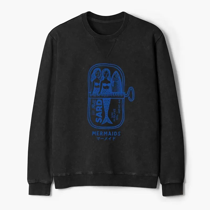 Kyoto-Lion Mermaid Can Washed Terry Sweatshirt