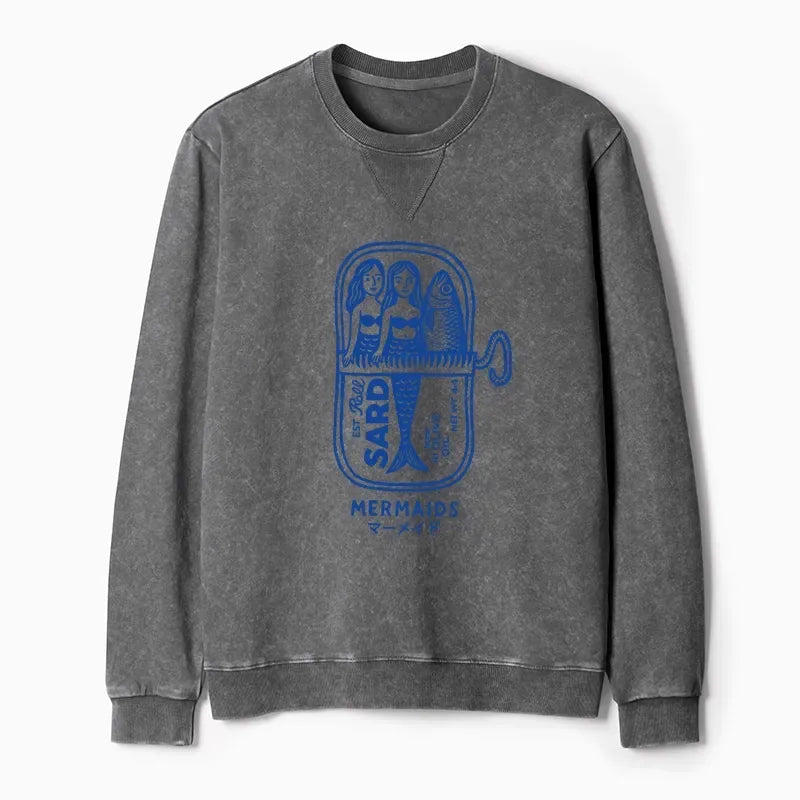 Kyoto-Lion Mermaid Can Washed Terry Sweatshirt