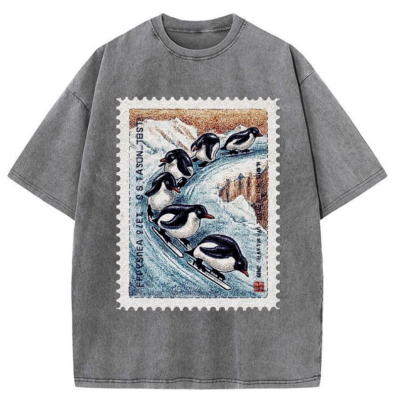 Vintage Unisex T-Shirt with Penguin