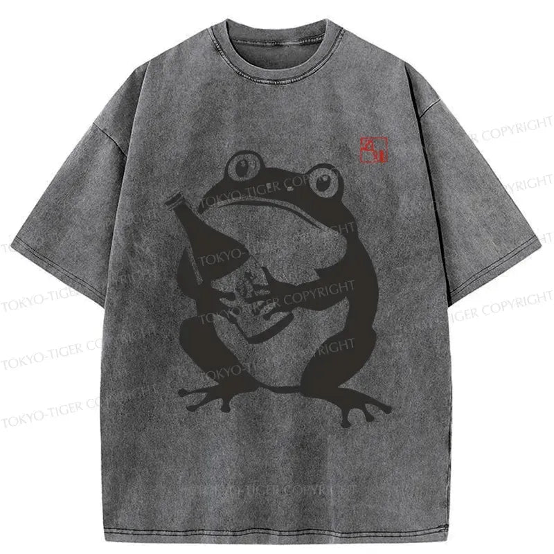 Washed Frog T-Shirt for Daily Wear