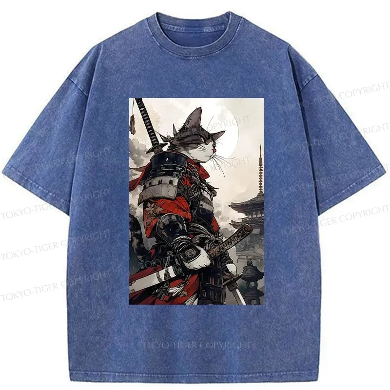Japanese Vintage Samurai Cat T-Shirt Deal