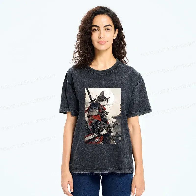 Japanese Vintage Samurai Cat T-Shirt Deal