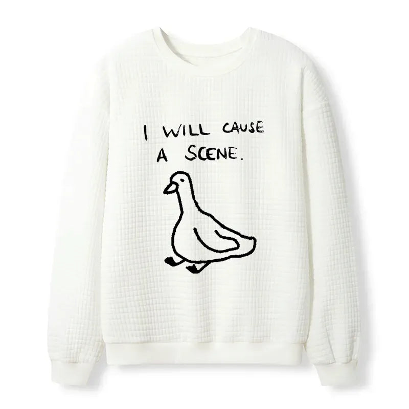 japan retro waffle sweatshirt unisex fit