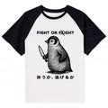 Kyoto-Lion Funny Fight Or Flight Raglan T-shirt