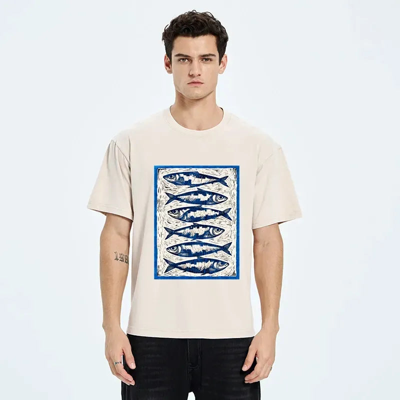Vintage Japanese Fish Print T-Shirt