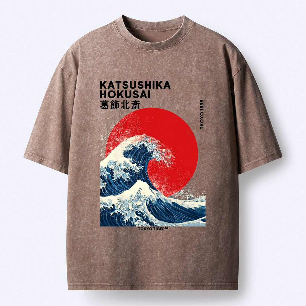 Premium Washed Japanese Wave T-Shirt