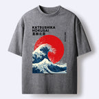 Kyoto-Lion The Great Wave And Sun Washed T-Shirt