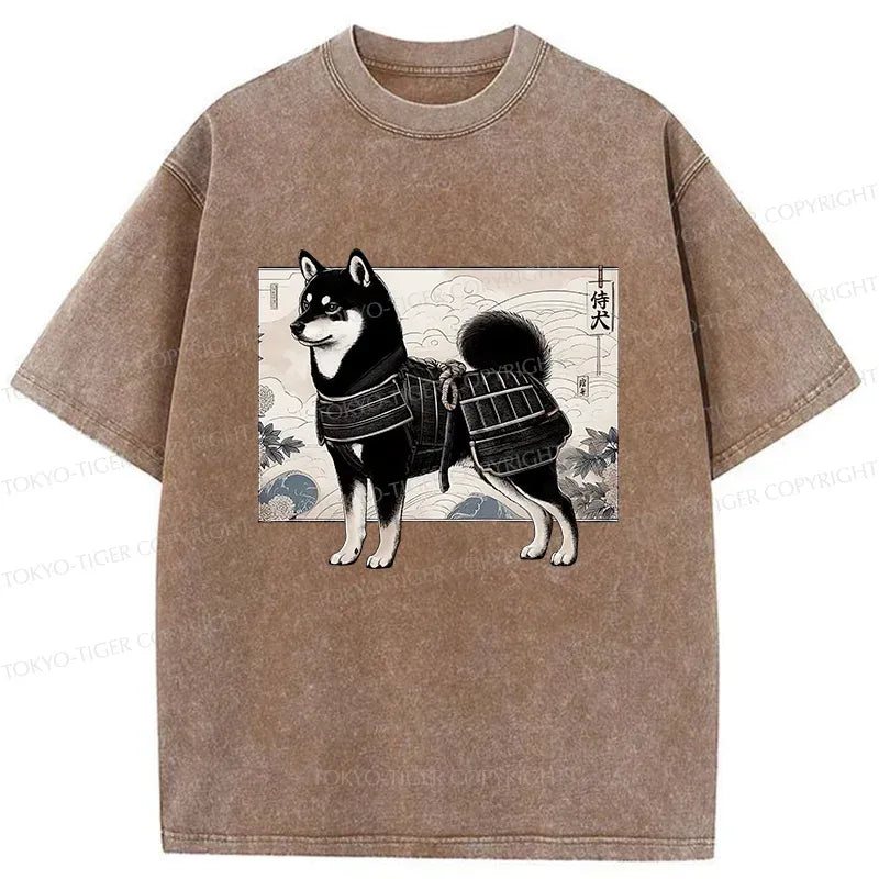Kyoto-Lion Cute Japanese Shiba Inu Washed T-Shirt