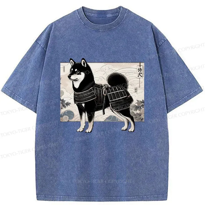 Kyoto-Lion Cute Japanese Shiba Inu Washed T-Shirt