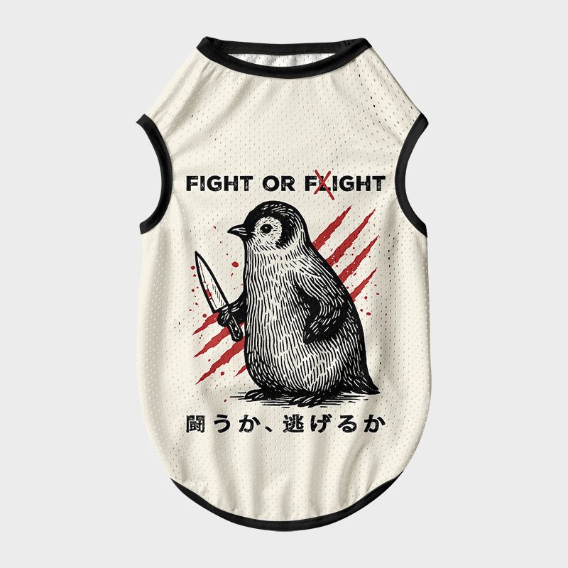 japanese woodblock penguin pet mesh jersey