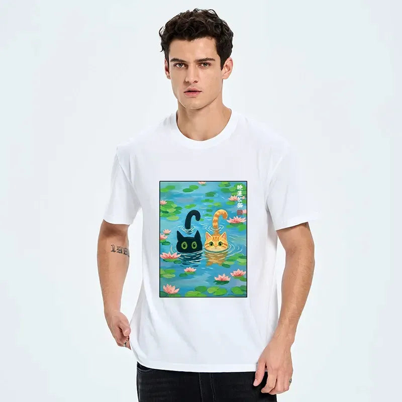 Kyoto-Lion Cats In The Lotus Pond Classic T-Shirt