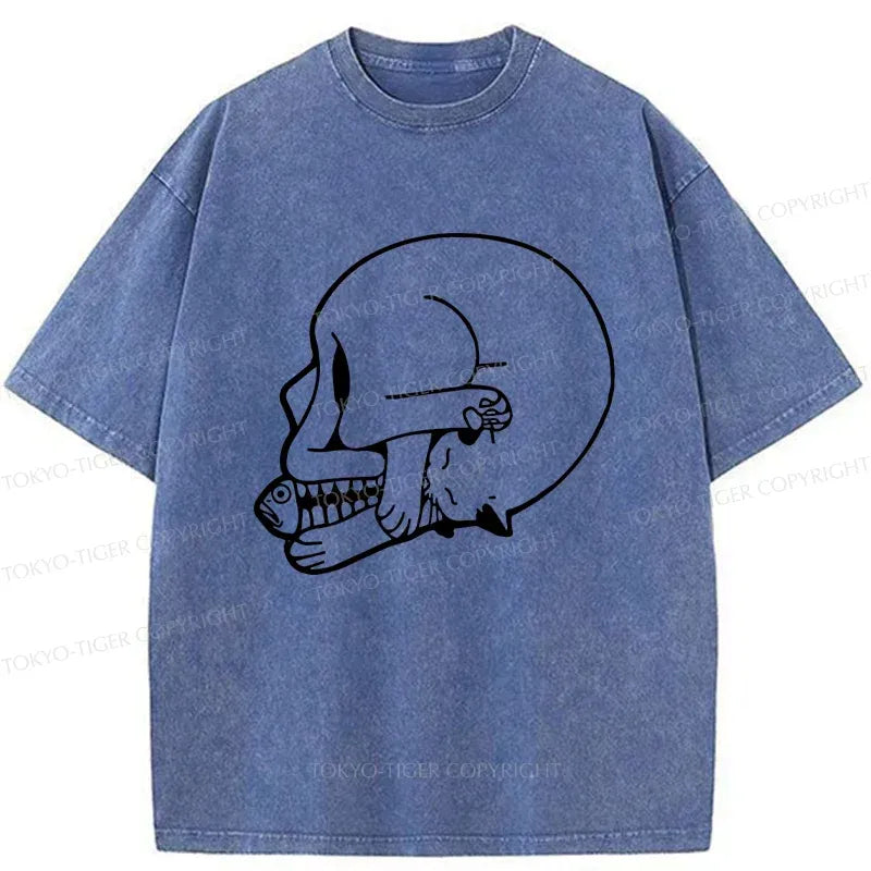 Vintage Washed Cat T-Shirt On Sale