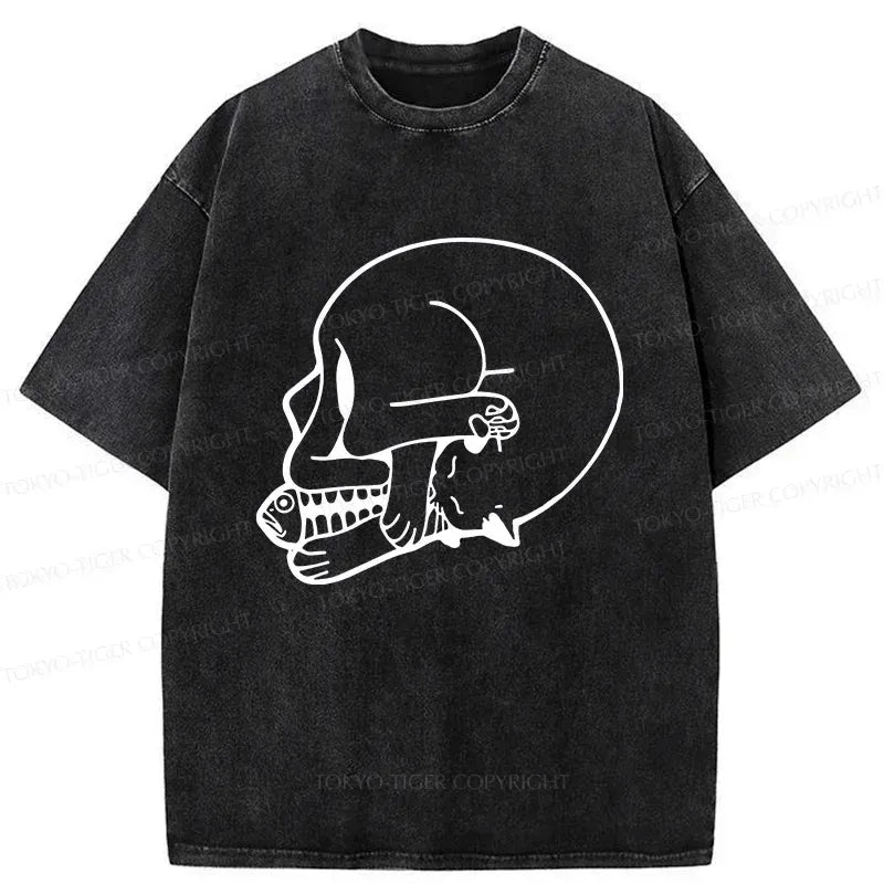 Vintage Washed Cat T-Shirt On Sale