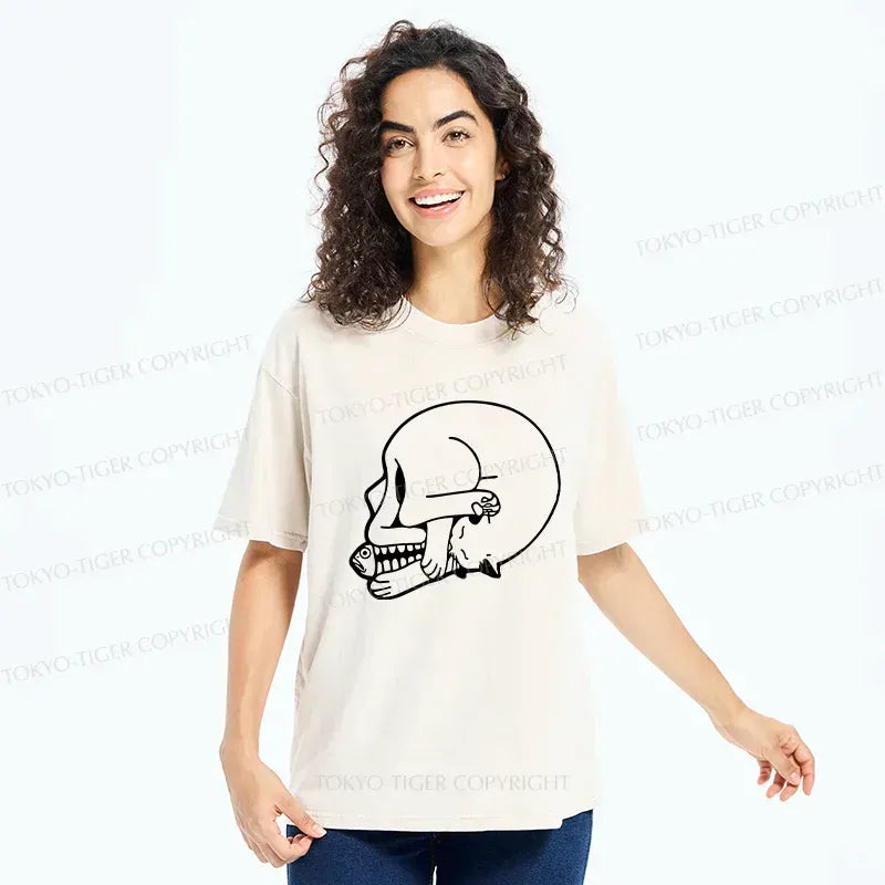 Vintage Washed Cat T-Shirt On Sale