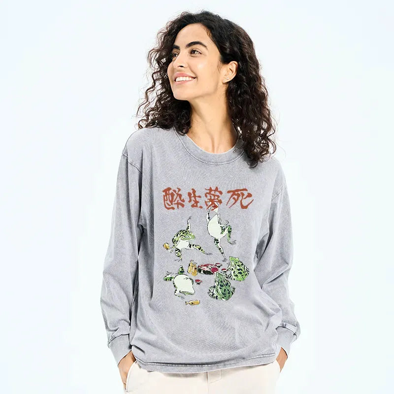 washed kanji tee for daily wear