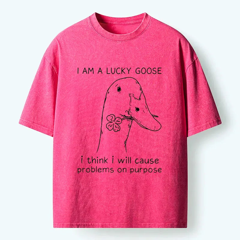 Kyoto-Lion St. Patrick's Day Goose Washed T-Shirt