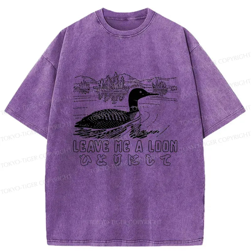 Kyoto-Lion Leave Me Alone Funny Washed T-Shirt