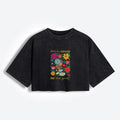 Kyoto-Lion Flower£ºSee The Good Be The Good Women's Washed Crop T-Shirt