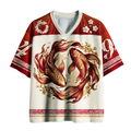 Kyoto-Lion Eternal Flow: Red Koi Mesh Jersey