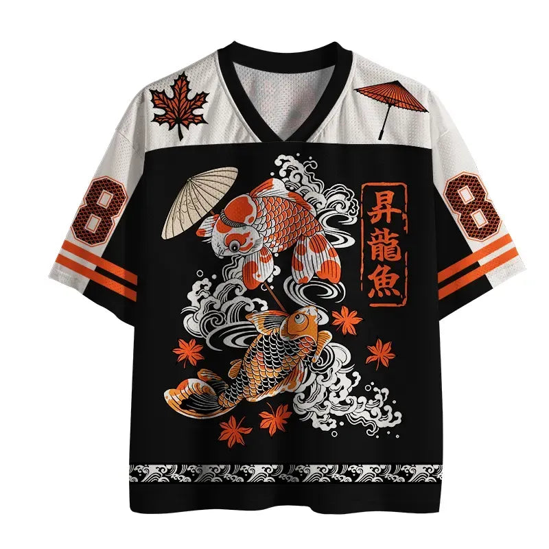 Trendy Japanese Koi Fish Jersey for Fitness