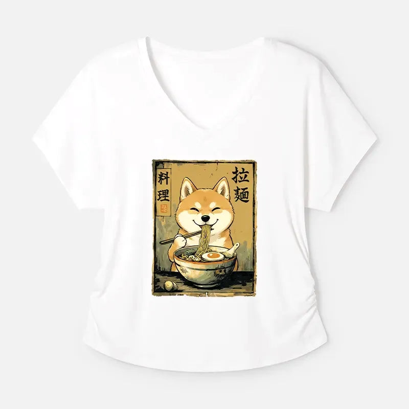 Happy Shiba Ramen T-Shirt for Women