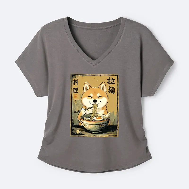 Happy Shiba Ramen T-Shirt for Women
