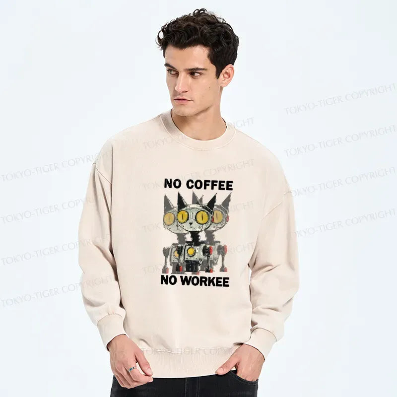 Kyoto-Lion No Coffee No Workee Washed Sweatshirt