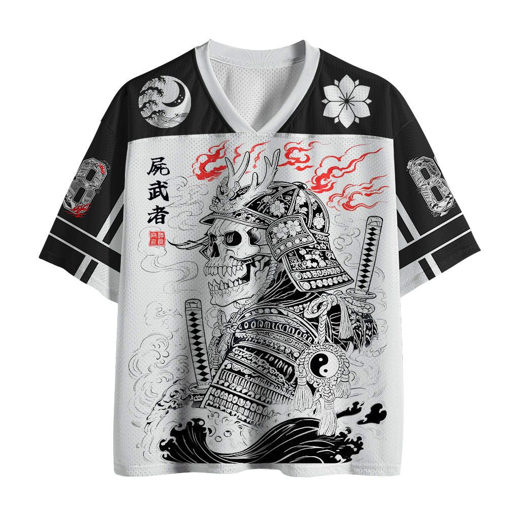 Kyoto-Lion Skeleton Japanese Cherry Blossom Samurai Mesh Jersey