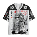 Kyoto-Lion Skeleton Japanese Cherry Blossom Samurai Mesh Jersey