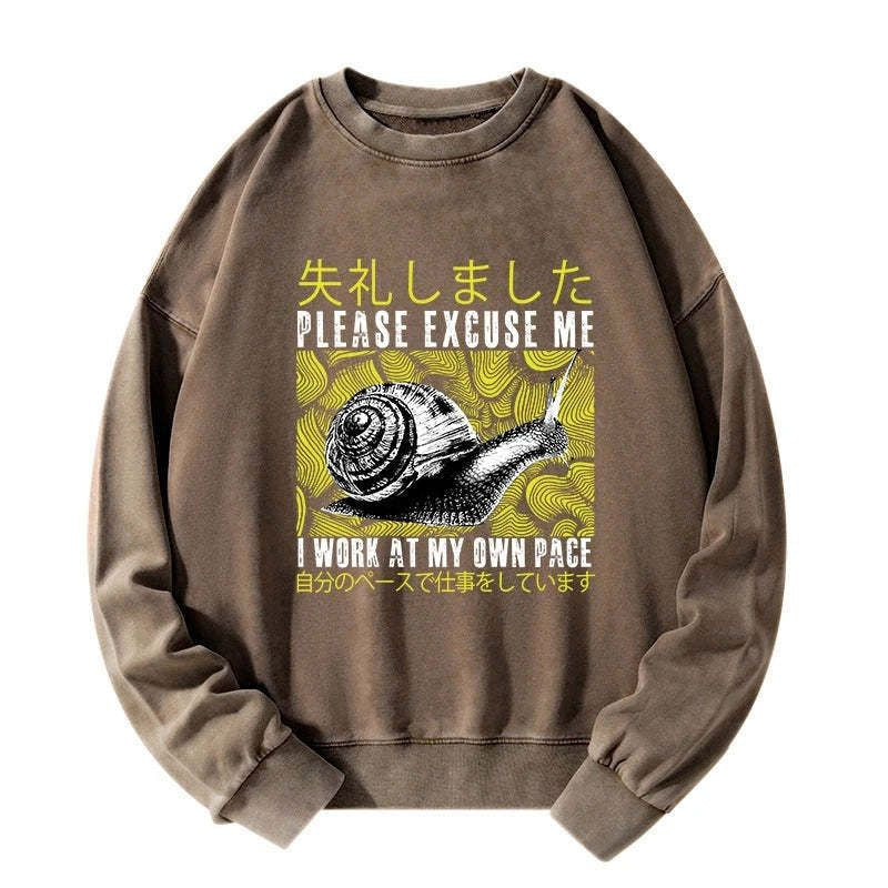 Kyoto-Lion Snails That Work According To Their Own Rules Washed Sweatshirt
