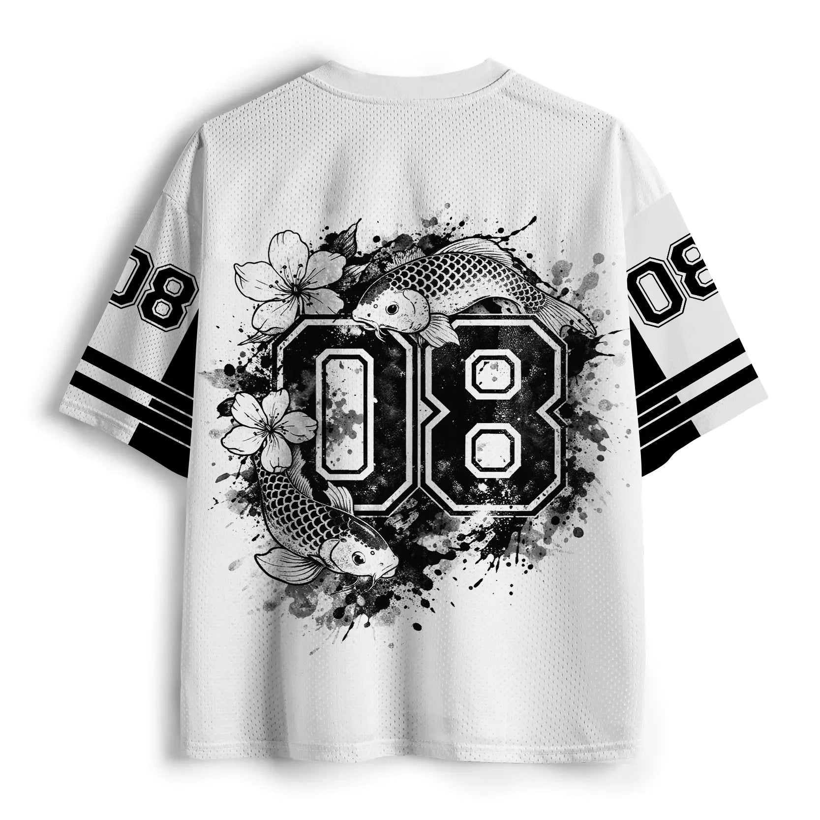 Japanese koi skull mesh jersey on sale