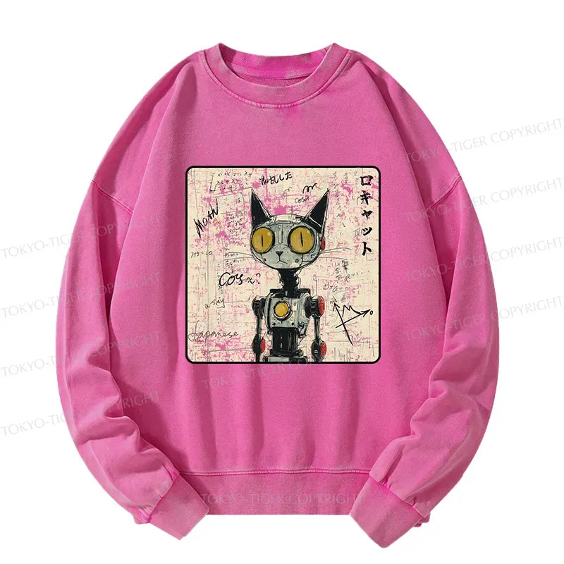 Japanese Streetwear Robot Cat Sweatshirt