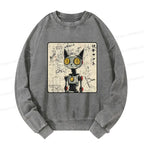 Kyoto-Lion Robot Cat Washed Sweatshirt
