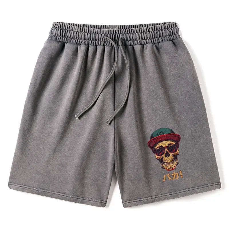unisex japanese skull shorts daily wear