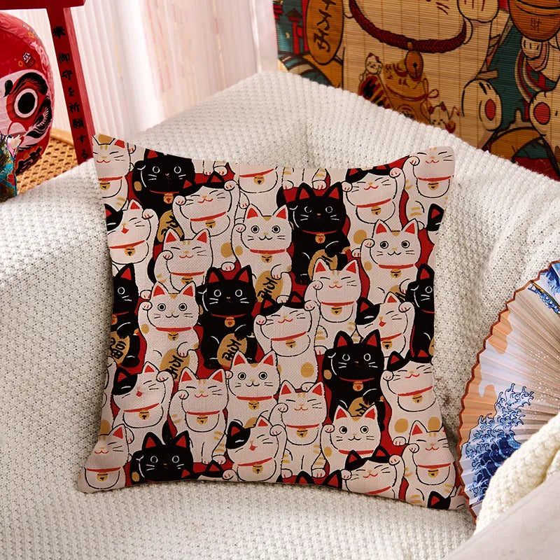 Kyoto-Lion Lucky Cat Cushion Pillow