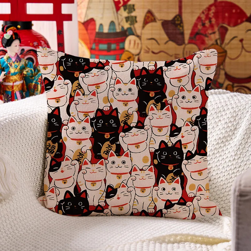 Kyoto-Lion Lucky Cat Cushion Pillow