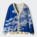 Kyoto-Lion Blueprint Of The Sea Ugly Cardigan Sweater