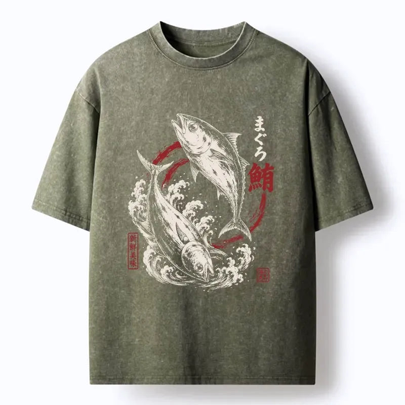 Tuna Fish Wave Design Unisex Tee