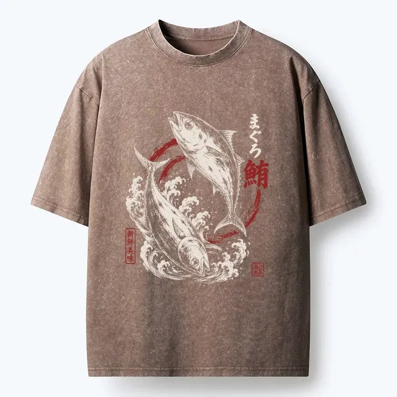 Tuna Fish Wave Design Unisex Tee