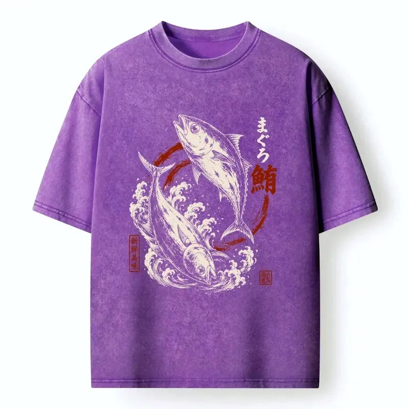 Tuna Fish Wave Design Unisex Tee