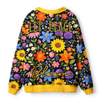 Kyoto-Lion Let Peace Bloom Ugly Cardigan Sweater
