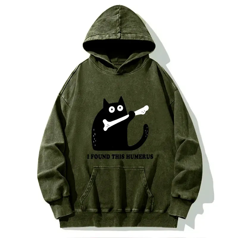 Kyoto-Lion Cat Found This Humerus Washed Hoodie