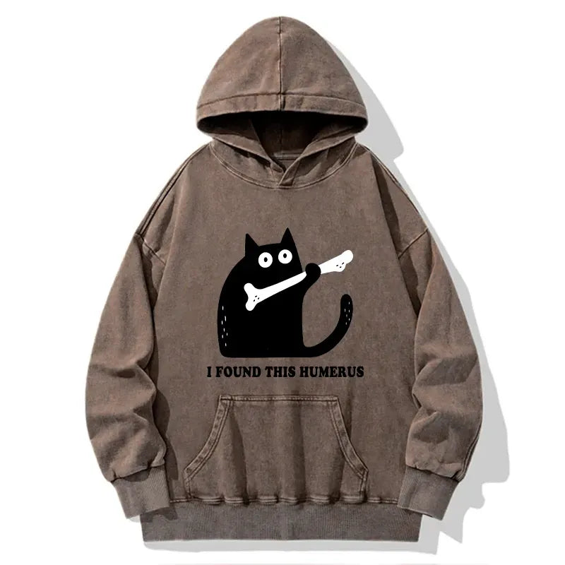 Kyoto-Lion Cat Found This Humerus Washed Hoodie
