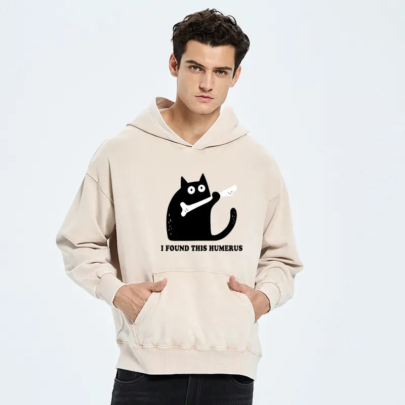 Kyoto-Lion Cat Found This Humerus Washed Hoodie