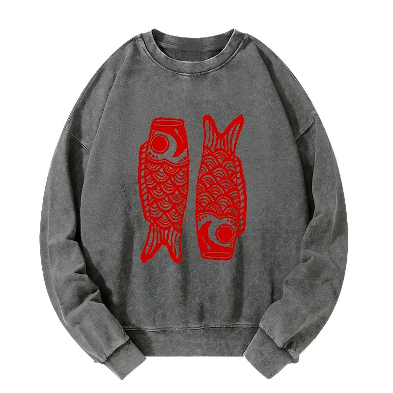 Japanese Carp Streamer Sweatshirt for Streetwear
