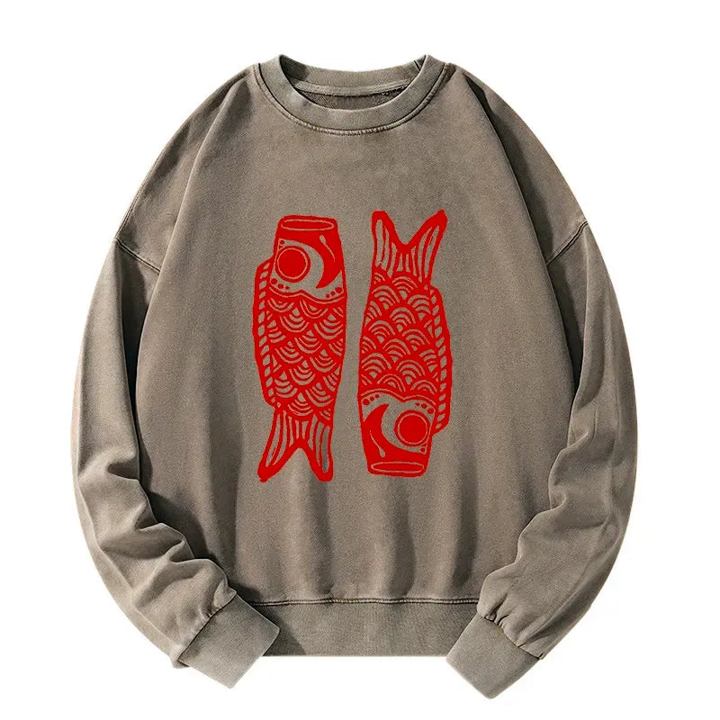 Carp Streamer Sweatshirt for Summer Vacation