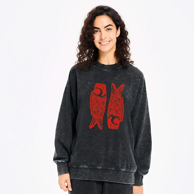Japanese Carp Streamer Sweatshirt for Streetwear