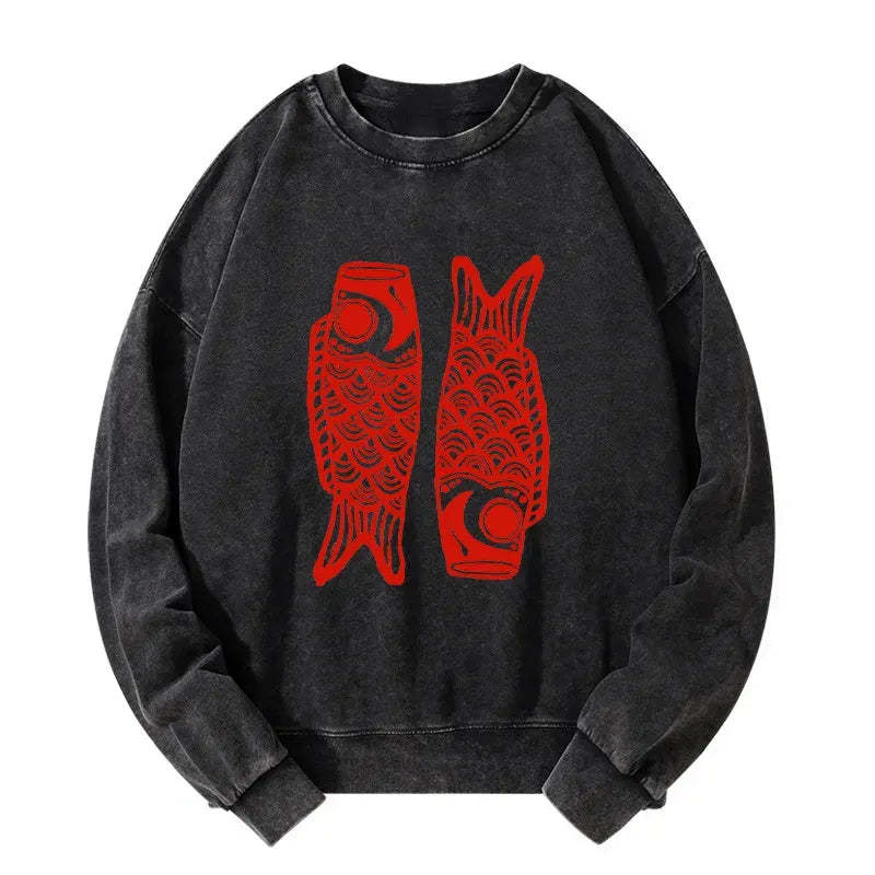 Carp Streamer Sweatshirt for Summer Vacation